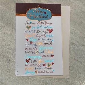 ADD-ON: new husband birthday greeting card with envelope